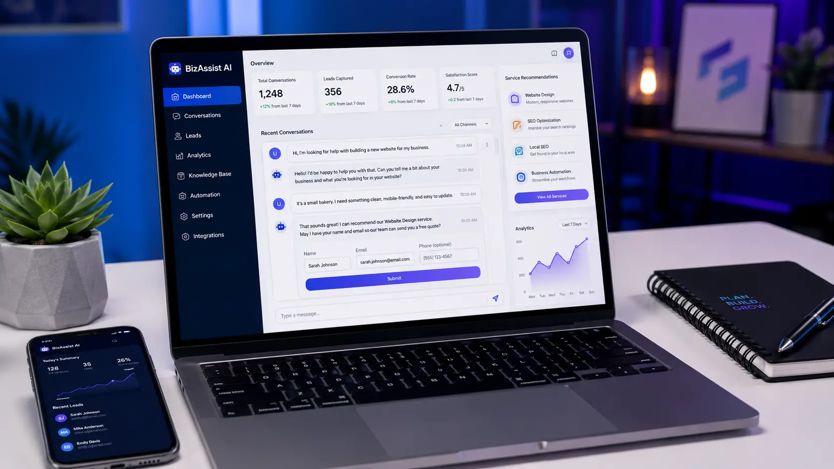 AI chatbot solution for customer support and lead generation