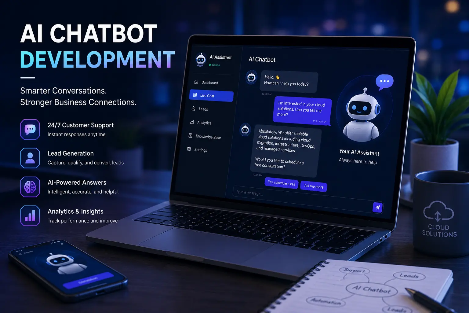 AI chatbot integration for small business lead generation